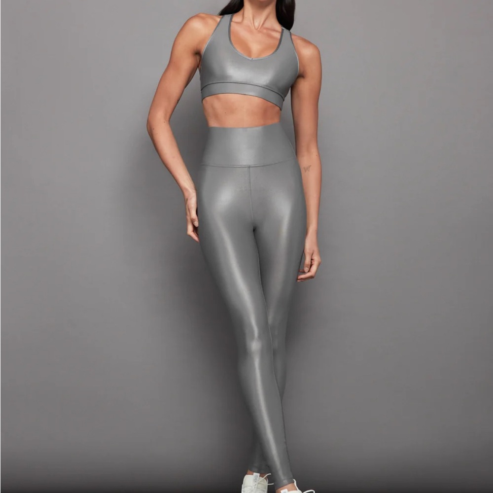 Steel Gray Carbon38 Takara Shine Leggings Extra Small  New Without Tags